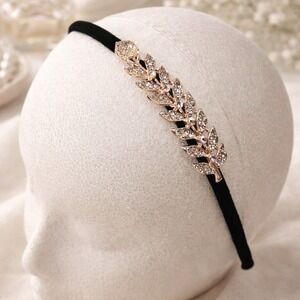Sparkly Rhinestone Leaves Headband Bridal Wedding Guest Glam Fairycore Boho Chic